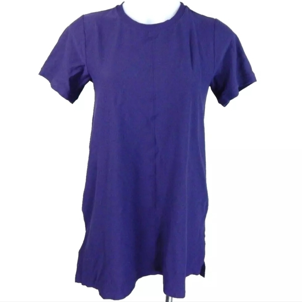 Eileen Fisher Purple Stretch Crepe Tunic Top
